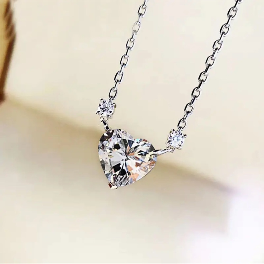 Dainty Crystal Heart Necklace - Picture 12 of 14